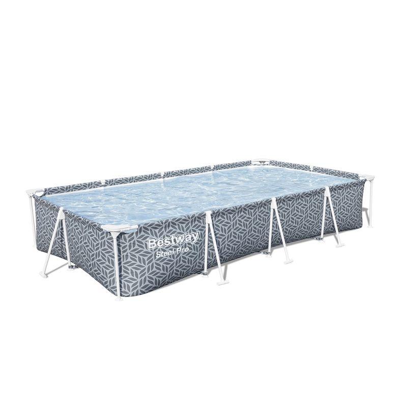 Bestway 12' x 6.5' Gray Steel Frame Rectangular Pool