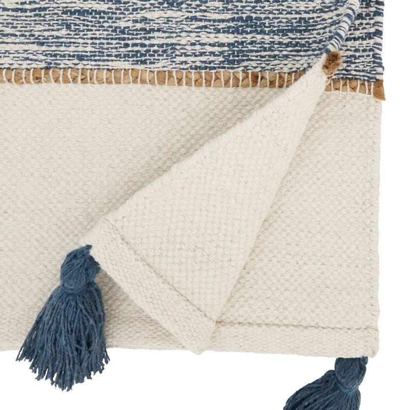 Saro Lifestyle Striped Table Runner with Playful Tassels