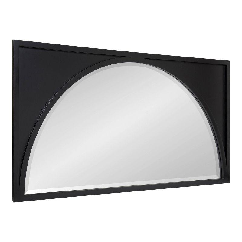 Elegant Satin Black Full-Length Rectangular Wood Wall Mirror