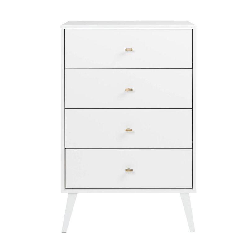 Mid-Century Modern 4 Drawer Chest White - Prepac