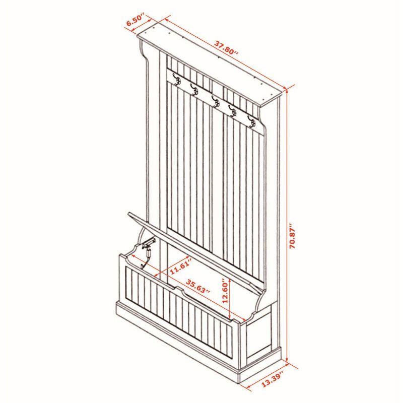 Pescara Hall Tree 37.8'' Wide with Bench