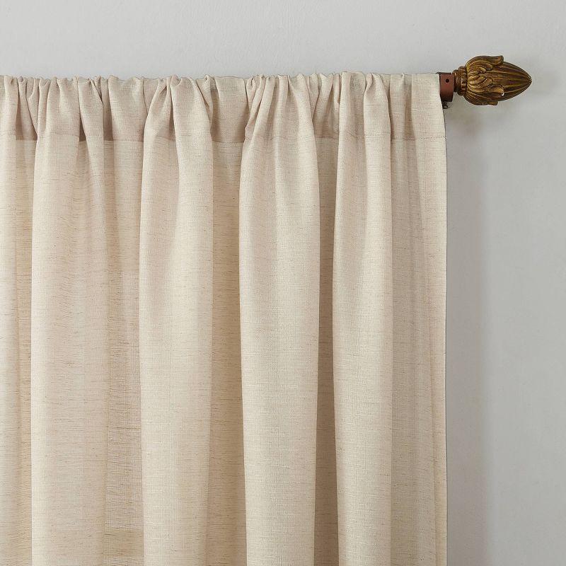 54"x84" No. 918 Light Filtering Semi-Sheer Amalfi Rod Pocket Curtain Panel Ivory: Linen Sheer Curtain Panels, Modern Decor