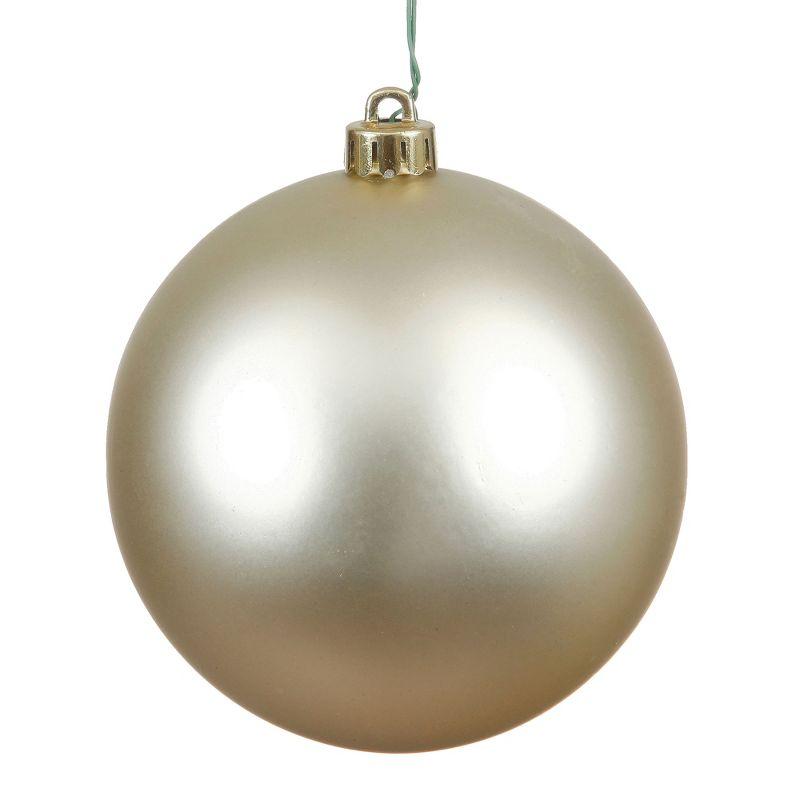 Champagne Matte Shatterproof Plastic Christmas Ball Ornaments, Set of 6