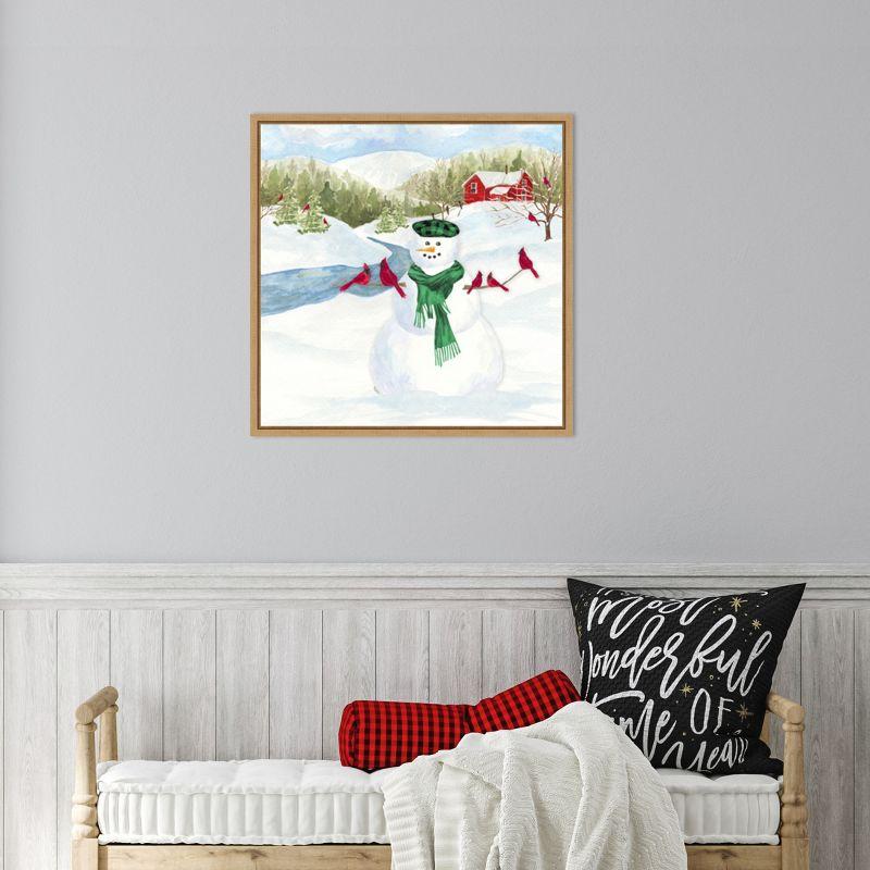 Amanti Art Snowman Christmas II by Tara Reed Canvas Wall Art Print Framed 22 x 22-in.