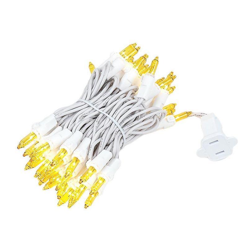 Novelty Lights Yellow 50 Light Incandescent Mini Christmas String Lights White Wire 11 Feet