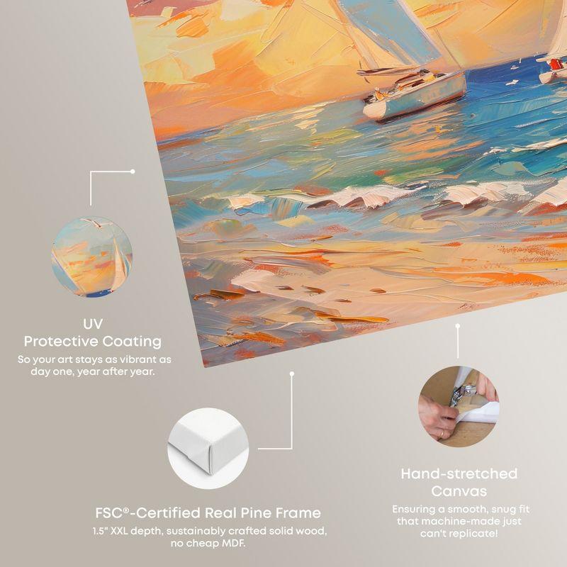 Art Remedy Art Remedy Sailboats In The Sunset Framed Sailing 1 Piece Canvas Wall Art 56057