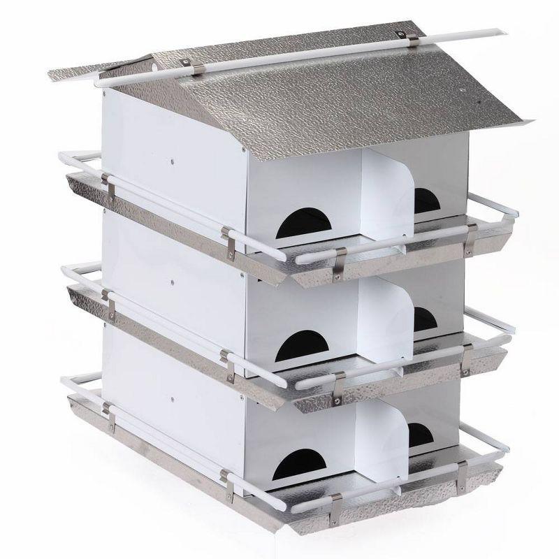 Birds Choice Birds Choice Medium 3-Level, 12-Room Purple Martin Bird House with Starling-Resistant Entrances, White/Grey