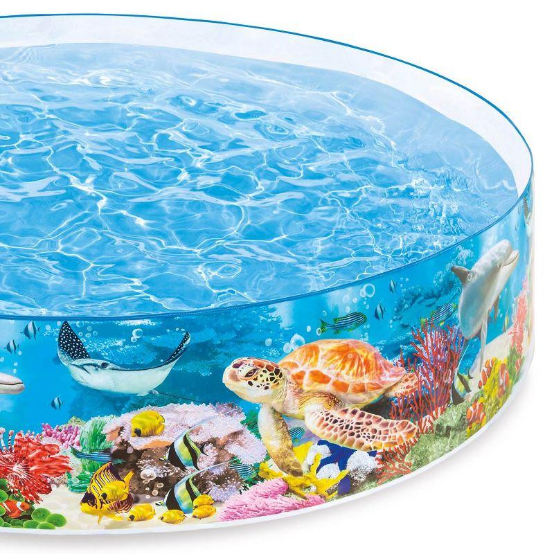 Intex Deep Sea Blue 8 feet x 18 inch SnapSet Instant Round Above Ground Swimming Kiddie Pool for Kids Ages 3 Years and Up