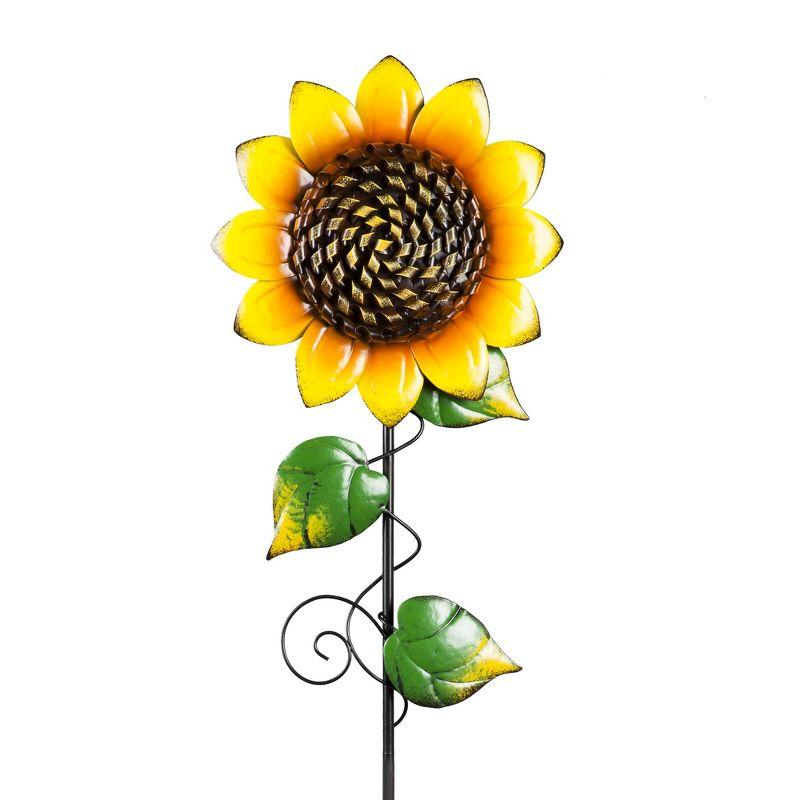 Evergreen Radiant Sunflower Garden Stake, Set of 3- 10x36x1, 7.5x31x1, 7x24x1 in