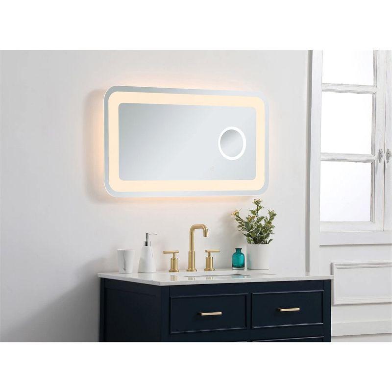 Elegant Lighting Lux 20in x 36in Hardwired LED mirror with magnifier and color changing temperature 3000K/4200K/6000K