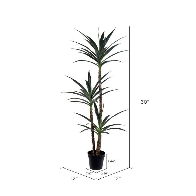 Artificial Green Yucca Tree in Black Planters Pot.