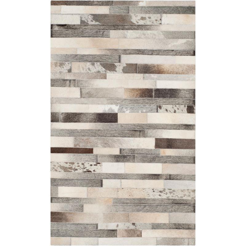 Fazeley Studio Leather Hand Woven Leather Geometric Rug