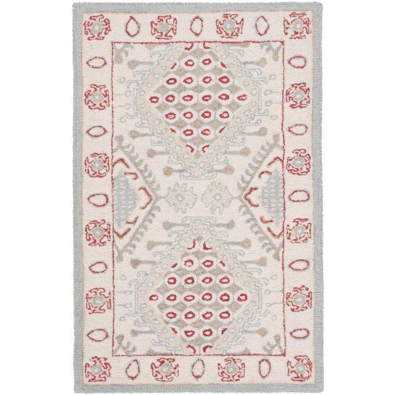 Micro-Loop MLP511 Hand Tufted Indoor Accent Rug - Ivory/Red - 2'6"x4' - Safavieh