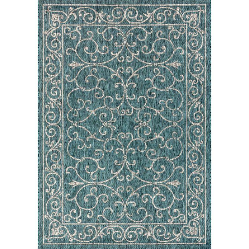 Charleston Vintage Filigree Textured Weave Indoor/Outdoor Area Rug  - JONATHAN Y