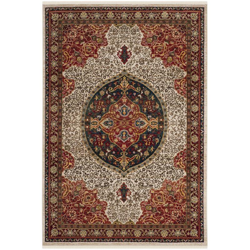 Kashan KSN302 Power Loomed Area Rug - Ivory/Red - 5'1"x7'5" - Safavieh
