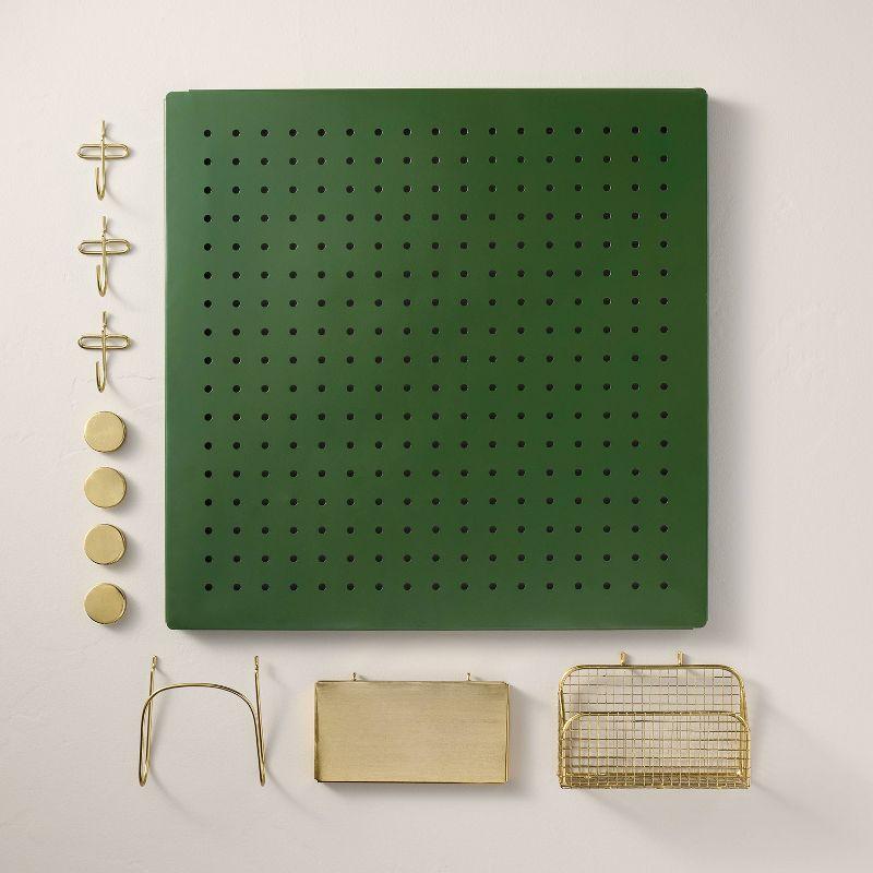 Large Metal Pegboard Wall Organizer Set Green/Gold - Hearth & Hand™ with Magnolia