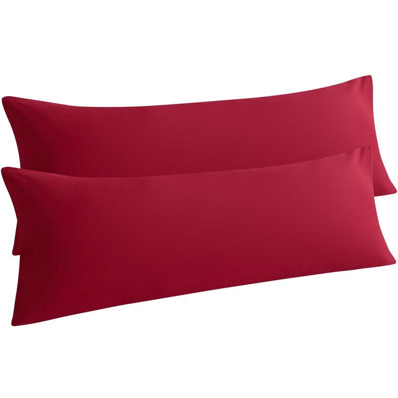 2 Pack Microfiber Soft Body Pillowcase, Cozy Body Pillow Cover with Envelope Closure by NTBAY