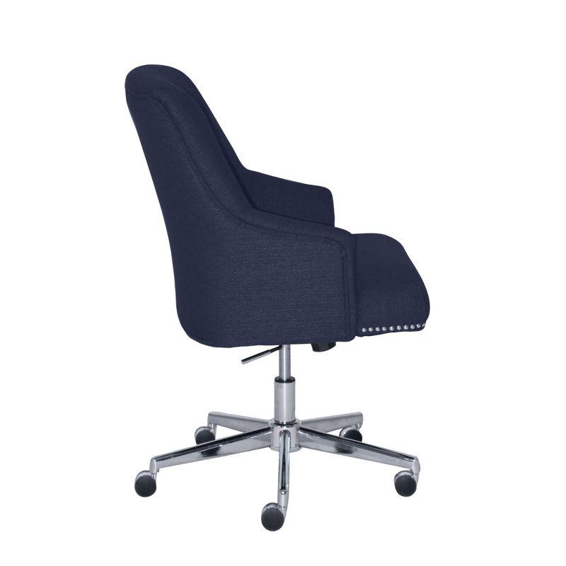 Style Leighton Home Office Chair Sanctuary Blue - Serta: Swivel, Adjustable, Wood Frame, Fixed Arms