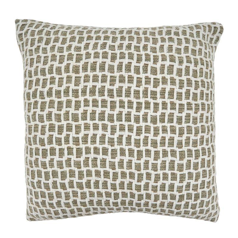 Saro Gina Collection Appliqued Cotton Throw Pillow