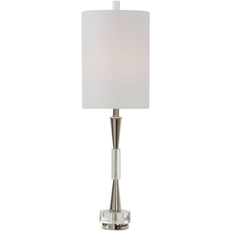 Azaria 33" Polished Nickel and Glass Buffet Lamp