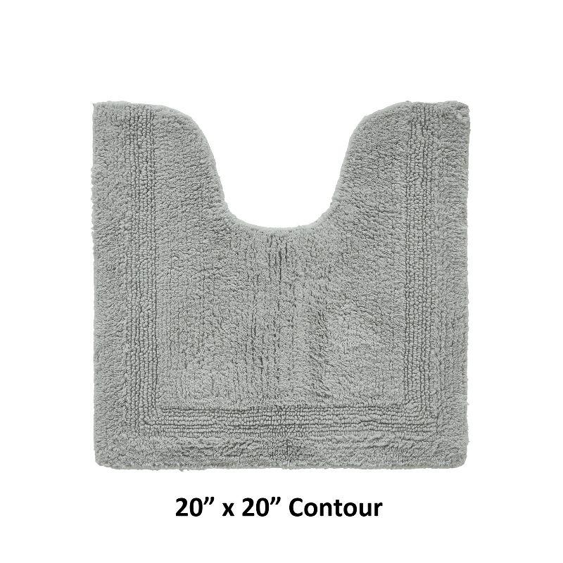 Better Trends Lux 100% Cotton Tufted Solid Reversible Bath Rug 20" x 20" Contour - Silver