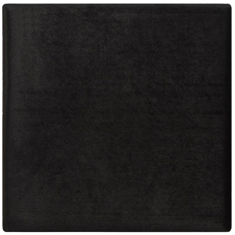 Rowan Contemporary Glam Square Ottoman - Black/Gold - Safavieh