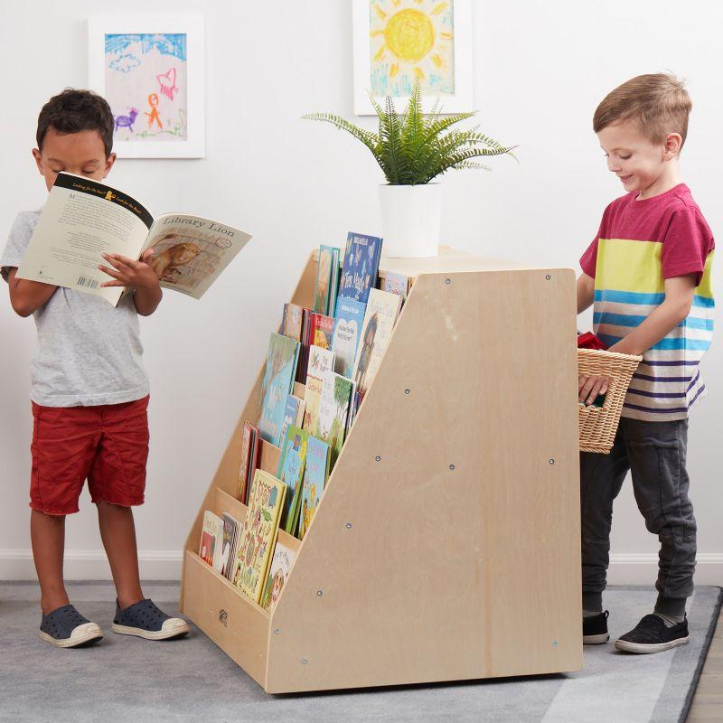 ECR4Kids Double-Sided Mobile Book Display with Storage, Classroom Bookshelf