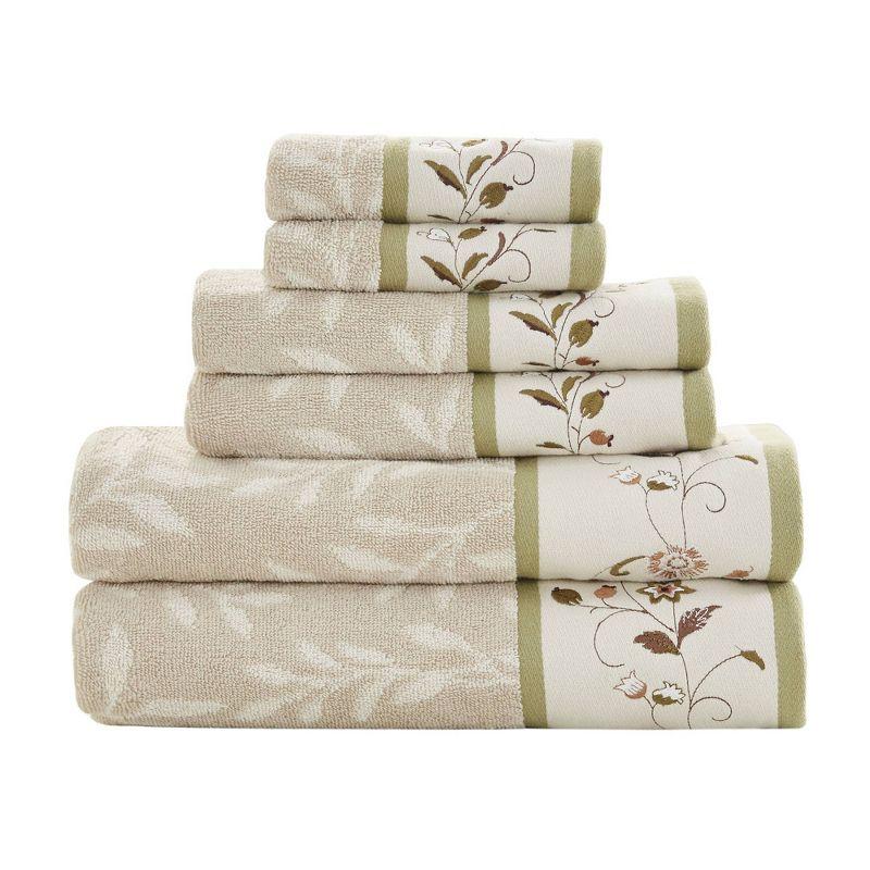 Madison Park Raheem Embroidered Cotton Jacquard Towel Set (Set of 6)