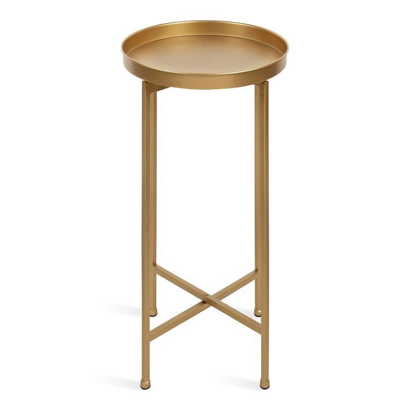 Kate and Laurel Celia Round Metal Tea Table, 14x14x25.75, Gold