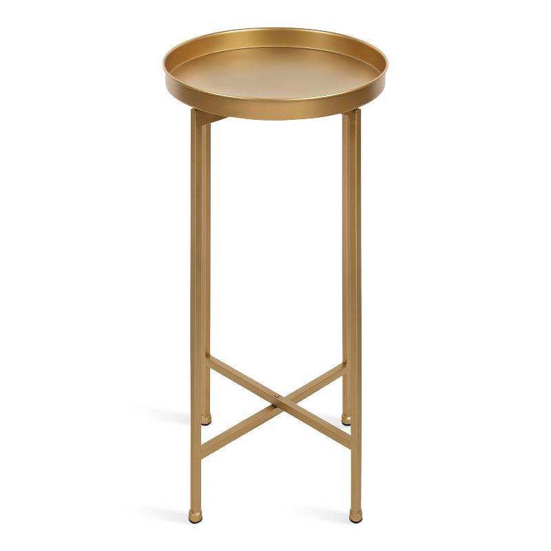 Kate and Laurel Celia Round Metal Foldable Tray Accent Table