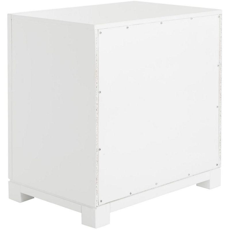 Raina 3 Drawer Greek Key Nightstand - FOX6278 - White - Safavieh Couture