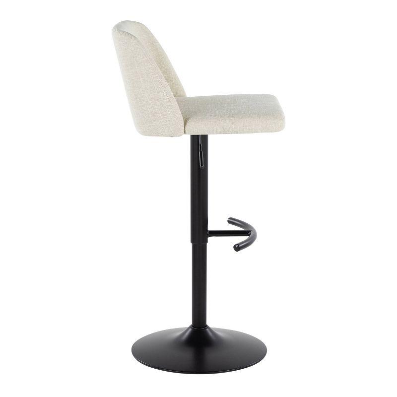 Swivel Upholstered Adjustable Height Counter Stool with Metal Frame