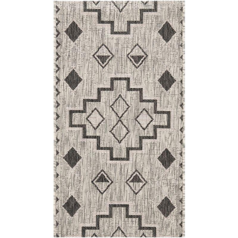 Courtyard CY8533 Power Loomed Indoor/Outdoor Accent Rug - Grey/Black - 2'x3'7" - Safavieh.