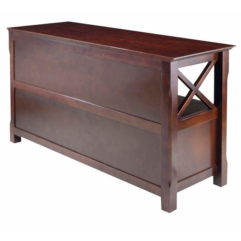 Xola TV Stand for TVs up to 40" Dark Brown - Winsome: Beveled Edges, Chrome-Finish Pulls, Media Shelf