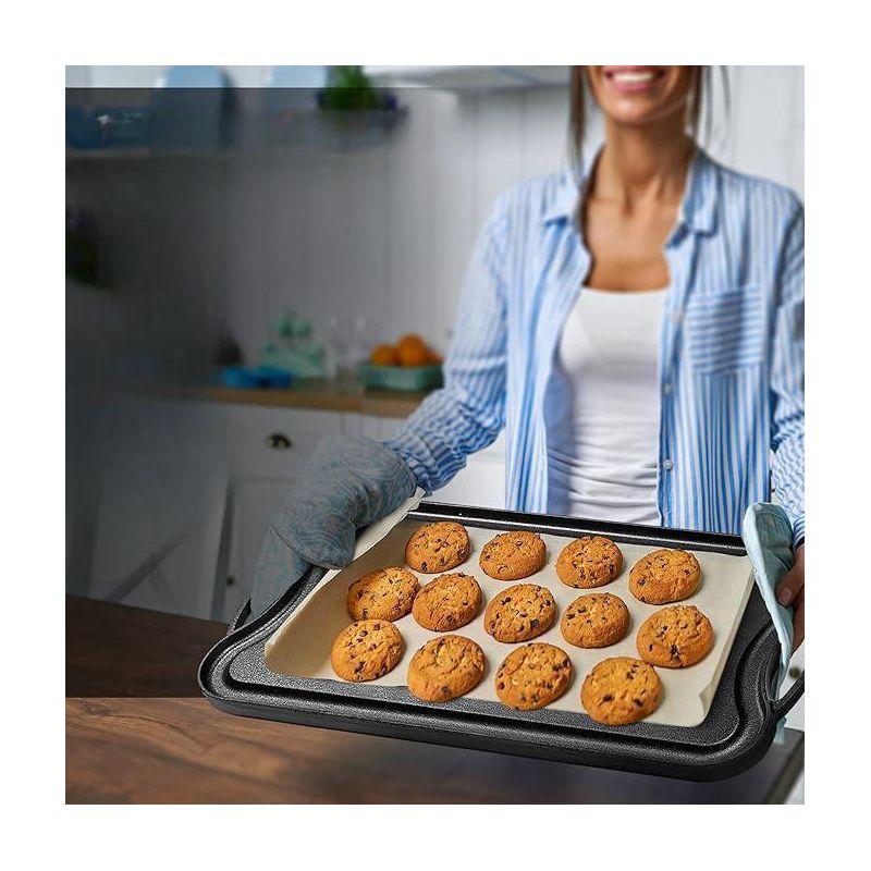 Bruntmor 10X10 2-in-1 Pre-Seasoned Square Cast Iron Reversible Griddle Grill Pan Cookware, Black