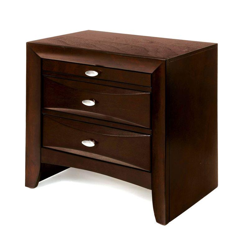 Acme Furniture Ireland I Storage Nightstand Espresso Finish: Square Wood Frame, Metal Glides, 250lb Capacity