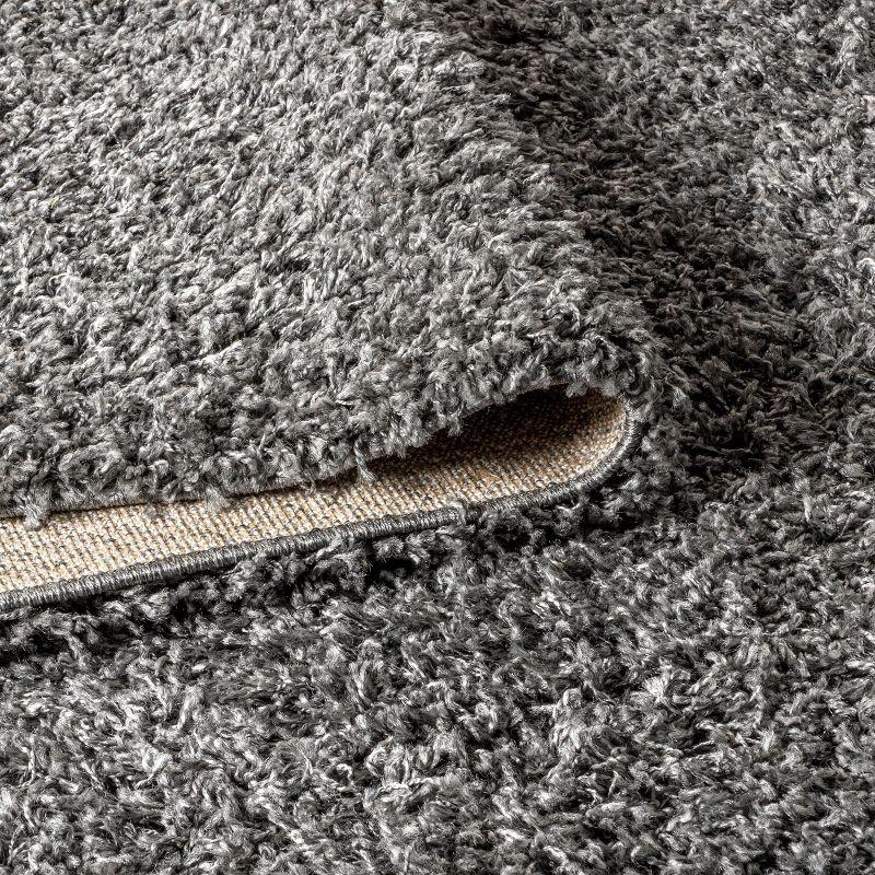 2'x8' Mercer Shag Plush Area Rug, Charcoal - JONATHAN Y