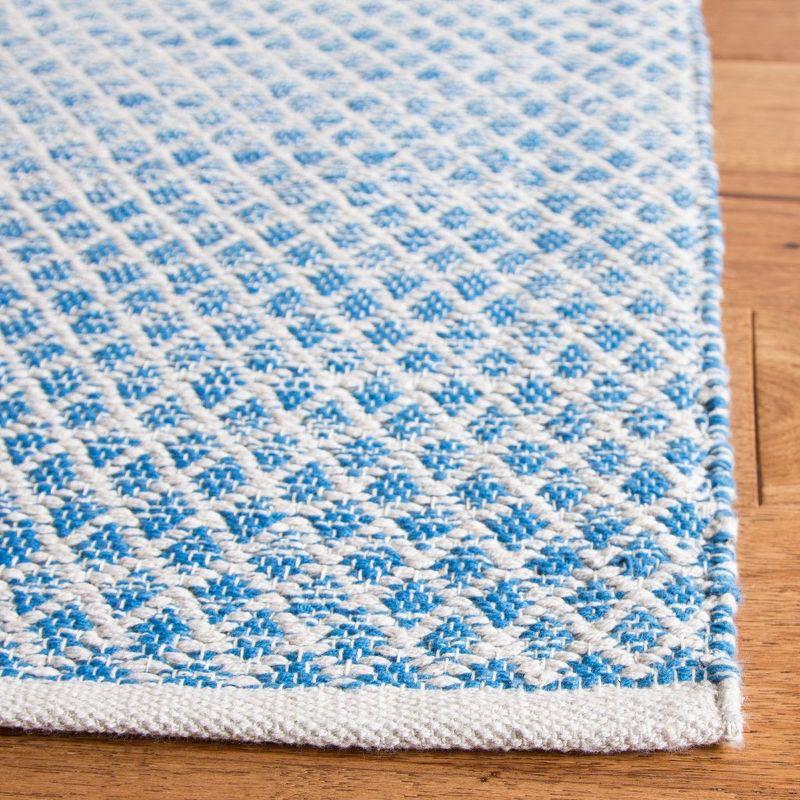 Coastal Charm Blue/Ivory Cotton 6' Square Handwoven Rug