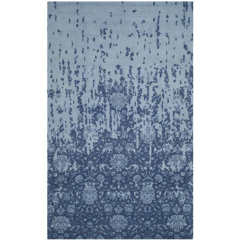 Restoration Vintage RVT104 Hand Tufted Indoor Accent Rug - 4'x6' - Blue/Dark Blue - Safavieh