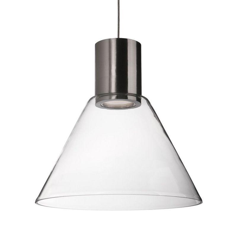 Vanier Refined Brushed Nickel LED Pendant with Clear Glass