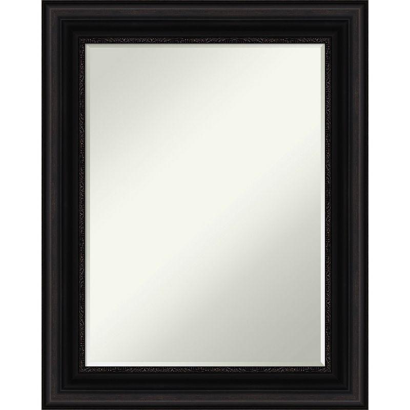 Parlor Black Petite Bevel Classic Rectangle Wall Mirror