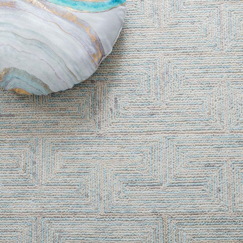Ikat IKT101 Hand Tufted Area Rug - Teal/Grey - 6'x6' - Safavieh.