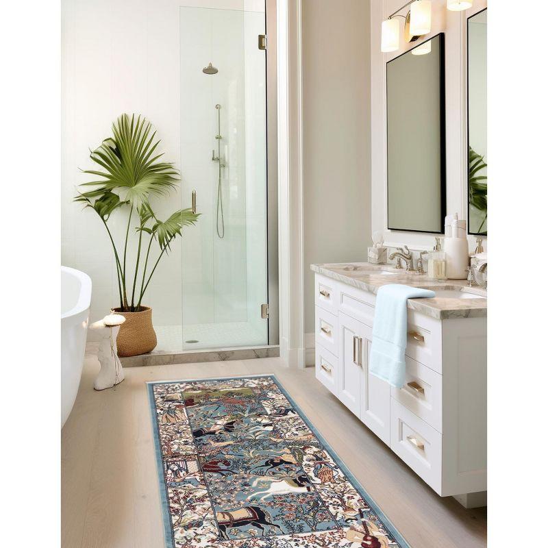Unique Loom Narenj Birmingham Area Rug ,Blue ,3'x13'
