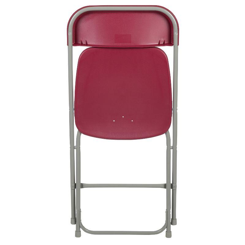Emma and Oliver Folding Chair - Red Plastic - 4 Pack 650LB Weight Capacity - Event Chair