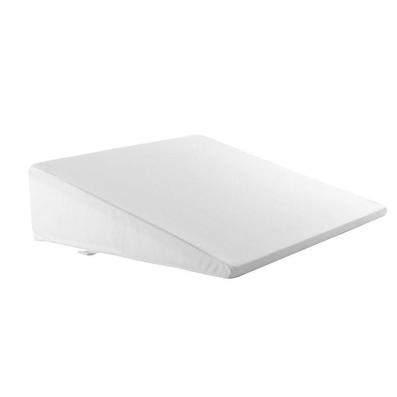 Cheer Collection Memory Foam Bed Wedge Pillow with Washable Cover - White (25" x 25" x 7")