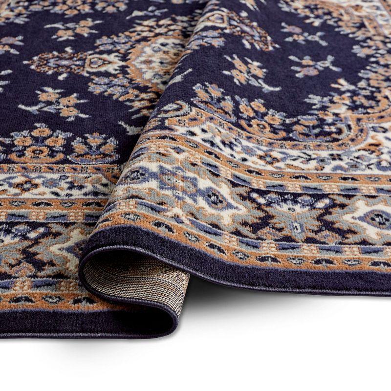 Home Dynamix Premium Sakarya Traditional Medallion Area Rug, Navy Blue/Brown, 9'2"x12'5"