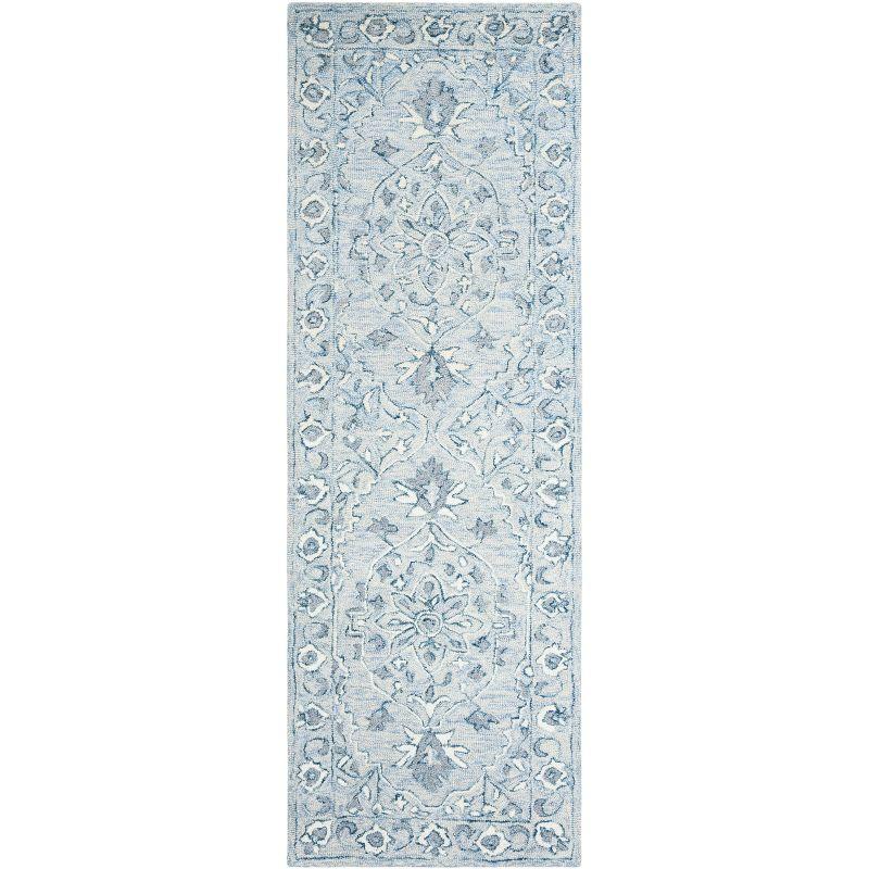 Micro-Loop MLP504 Hand Tufted Indoor Runner Rug - Light Blue/Ivory - 2'3"x11' - Safavieh