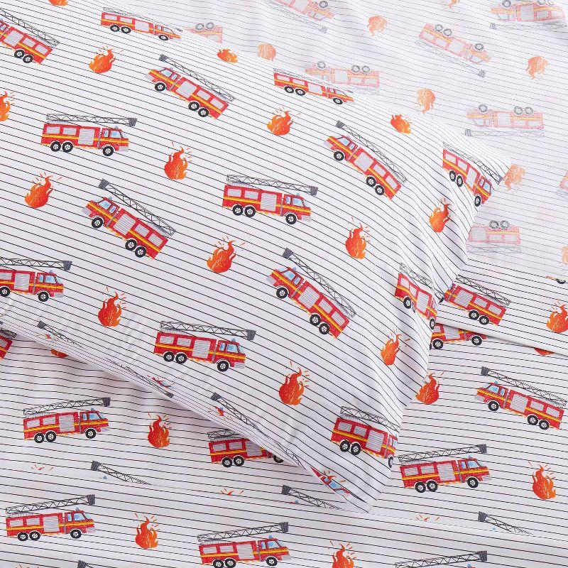 Fire Engine Truck Microfiber Kids' Sheet Set By Sweet Home Collection®