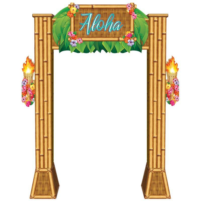 Beistle Luau 3-D Archway Prop, 7' 11" x 5' 11.75", (1/Box) Multicolored