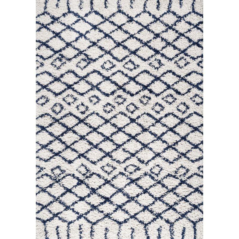 Ivory Diamond Shag 4' x 6' Synthetic Easy-Care Area Rug